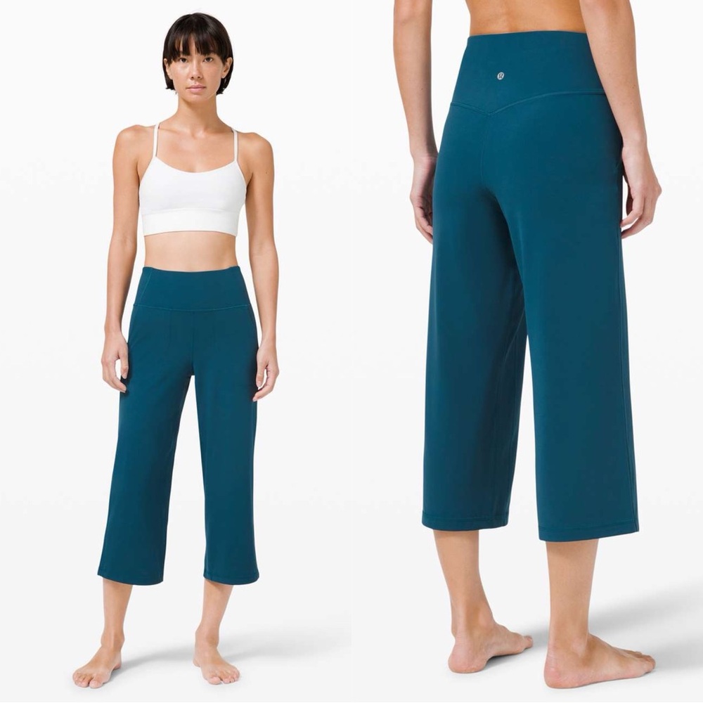 Lululemon Align Wide Leg Super-High-Rise Crop *23" Blue Borealis W6BQWS Size 0